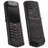 Vertu Signature S Design Pure Black PVD Crocodile Leather купить в Санкт Петербурге